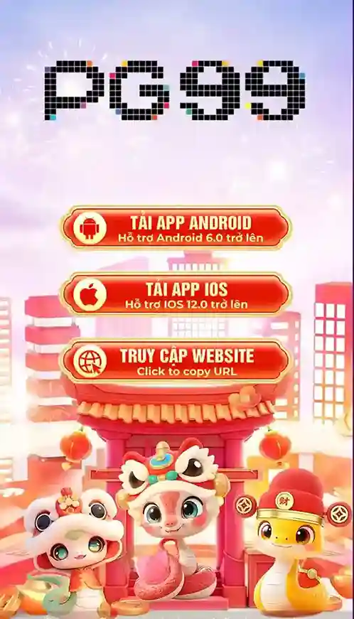 Tải App-Giao diện trang tải ứng dụng PG99 với hình ảnh điện thoại và trò chơi hấp dẫn